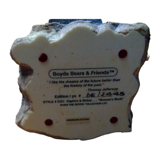 Boyds Bears Womens Work Daphene and Eloise Bearstone Collection 2251 - Picture 6 of 6